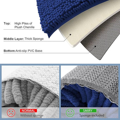 Smiry Luxury Chenille Bathroom Rugs 24x16, Extra Soft and Absorbent Shaggy Bath - Image 5