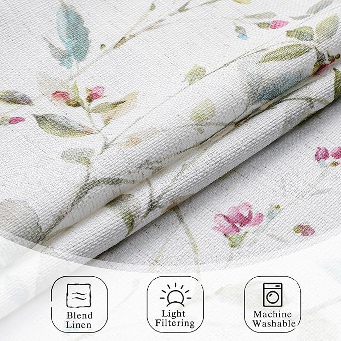 Chyhomenyc Roman Linen Blend Curtains 84 Inch Length 2 Panels Set, Light - Image 4