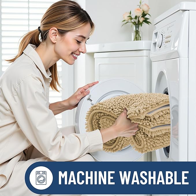 Smiry Luxury Chenille Bathroom Rugs 30x20, Extra Soft and Absorbent Shaggy Bath - Image 6