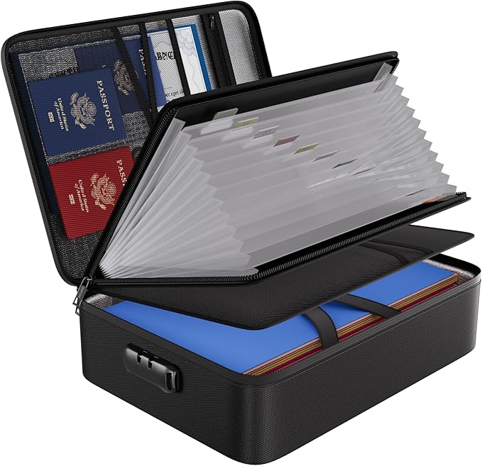 ENGPOW File Organizer Bag with 13 Pocket Accordion File Folder, Fireproof by ENGPOW