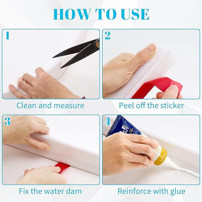 Bathtub Splash Guard, 79 Inch Soft Silicone Collapsible Shower Water Guard - Image 5