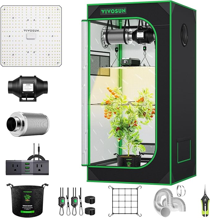 VIVOSUN Grow Tent Kit, 2 × 2ft 1-Plant System, WiFi-Controlled Grow System by VIVOSUN