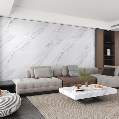 157"x31" Wide Marble Contact Paper White Counter Wrap Vinyl Waterproof Cabinet - Image 2