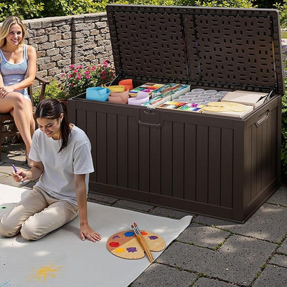 JUMMICO 250 Gallon Outdoor Resin Deck Box - Image 6