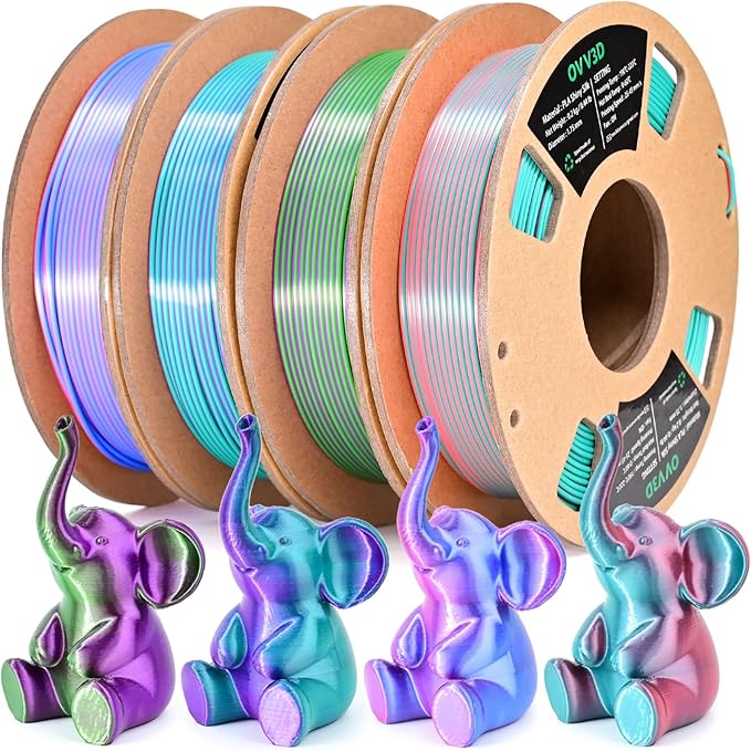 OVV3D 3D Printer Filament, PLA Filament 1.75mm Bundle, Dual Color Filament - Image 7
