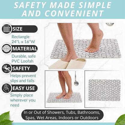 ENKOSI Loofah Non-Slip Shower and Bath Mat - Image 3