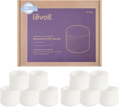 LEVOIT 10-Pack Top Fill Humidifier Replacement Filters, Capture Particles to by Levoit
