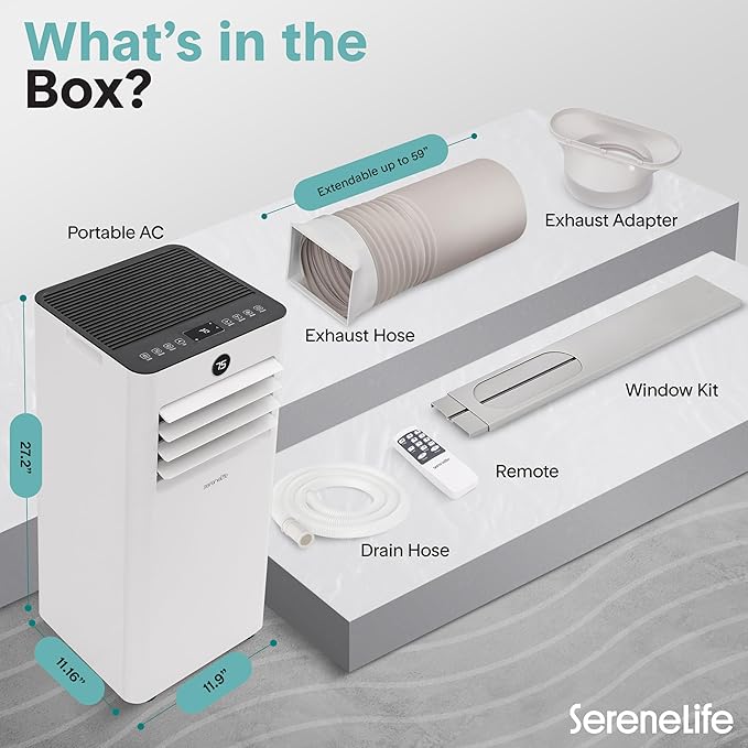 SereneLife 10, 000 BTU Portable Air Conditioner - Image 8