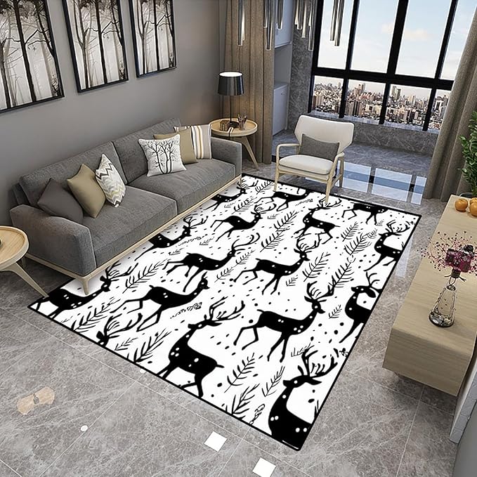 Runner Rug - Giraffe Graffiti Pattern Drawing Reversible Area Rugs Fade - Image 4
