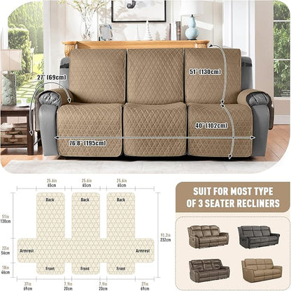 TAOCOCO 100% Waterproof Recliner Cover, Non-Slip Washable Reclining Couch Cover - Image 3