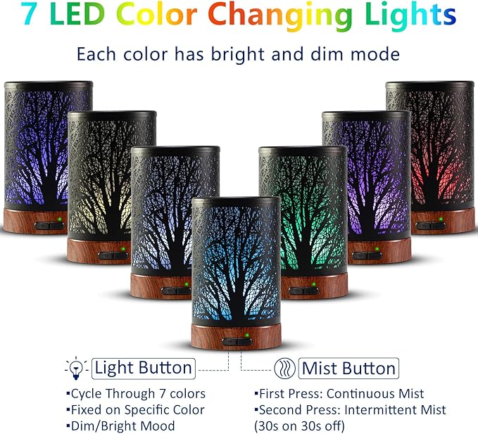 Oil Diffuser with Essential Oils Set – Aromatherapy Diffuser 150ml with 6 - Image 2