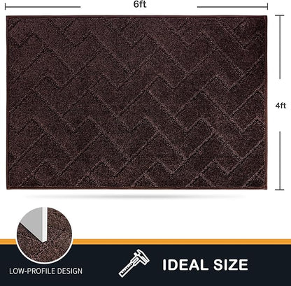PURRUGS Easy Care Area Rug 4ft x 6ft, Non-Slip Machine Washable Entry Rug - Image 2