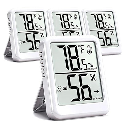 4-Pack Room Thermometer Indoor Hygrometer, Small Digital Temperature and by Azosowo