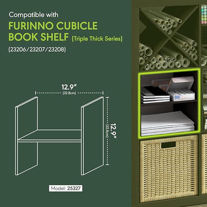Furinno Cubicle Cube Insert, H-Shelf Cube Organizer, 2-Tier Shelf Accessory - Image 3