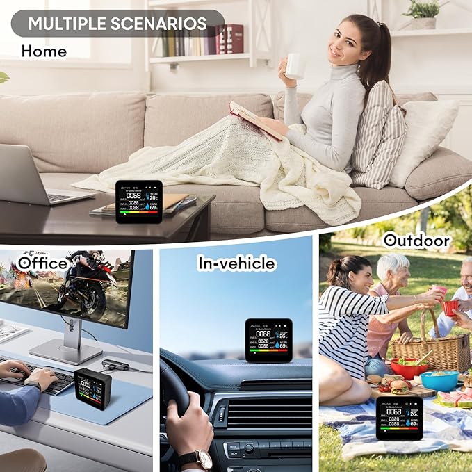 9-in-1 Indoor Air Quality Monitor: Detects PM2.5, Temperature & Humidity - Image 6