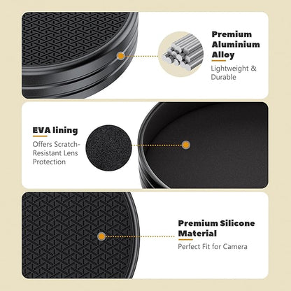 Silicone-Textured Lens Cap for Fujifilm Insta Wide Evo, Aluminum Anti-Dust - Image 2