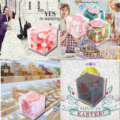 Acrylic Box Clear Box with Lid for Display, Plastic Square Cube 2 Pack Storage - Image 9