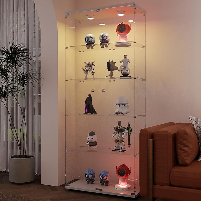 Yoluckea 5-Tier Glass Display Cabinet - Image 5