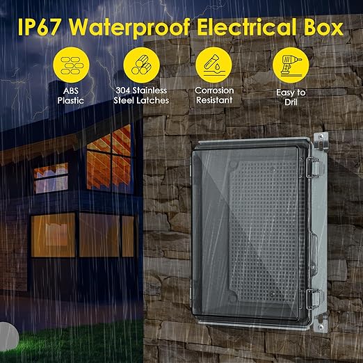 Waterproof Electrical Junction Box, IP67 Plastic Weatherproof Electrical - Image 2