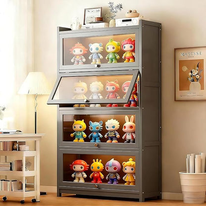 Curio Display Cabinet with Acrylic Glass Door, Large Capacity Storage Cabinet by JOIHGA