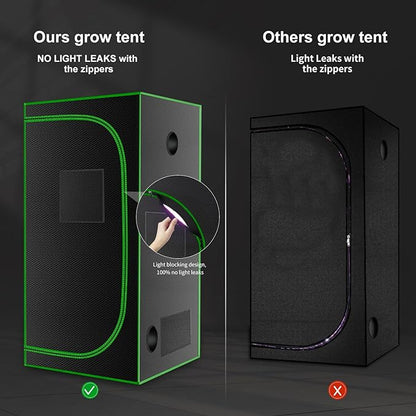 MELONFARM 32"x32"x63'' Grow Tent, High Reflective 600D Diamond Mylar Canvas - Image 3
