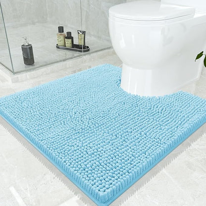 Smiry Luxury Chenille Toilet Rugs U-Shaped 24x24, Soft Absorbent Non-Slip by Smiry