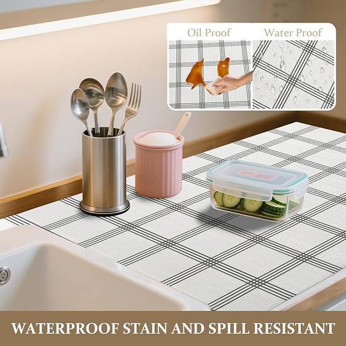 FINNEZ Drawer and Shelf Liner for Kitchen Cabinet Non Adhesive Non Slip 12in x - Image 3