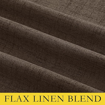 NICETOWN Coffee Vintage Linen 100% Blackout Curtains - Image 8