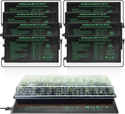 Seedling Heat Mat 8 Pack, Waterproof Warm Hydroponic Plant Heating Mat by HYDGOOHO