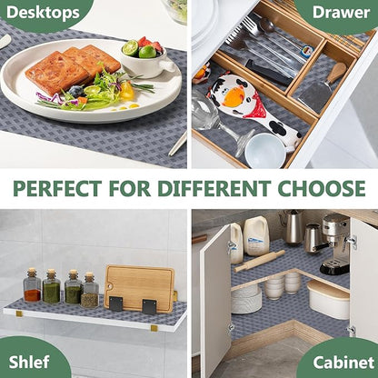 Shelf Liners, Non-Adhesive Drawer Liner, Waterproof & Oil-Proof Kitchen Cabinet - Image 6