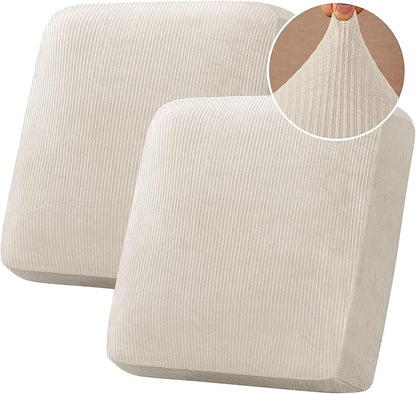 H.VERSAILTEX Velvet Stretch Couch Cushion Cover Plush Cushion Slipcover by HVERSAILTEX