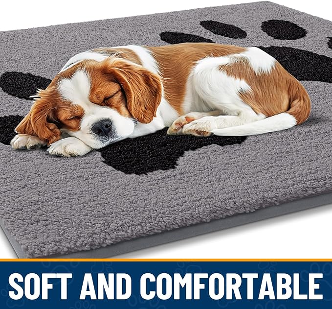 Smiry Dog Door Mat for Muddy Paws, Absorbs Moisture and Dirt, Low-Profile - Image 4