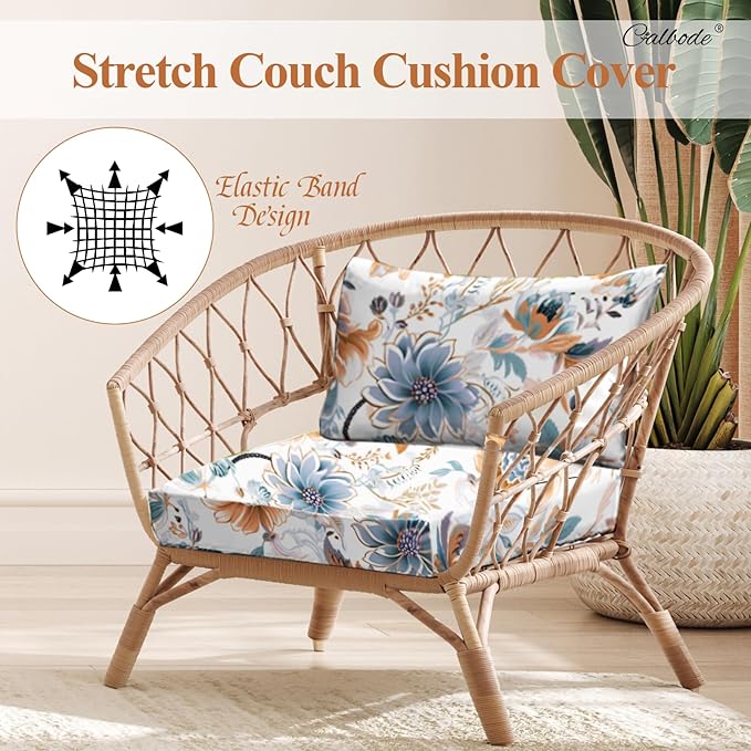 8Pcs High Elastic Digitally Printed Sofa Seat Cushion Cover, Soft & Comfortable - Image 3