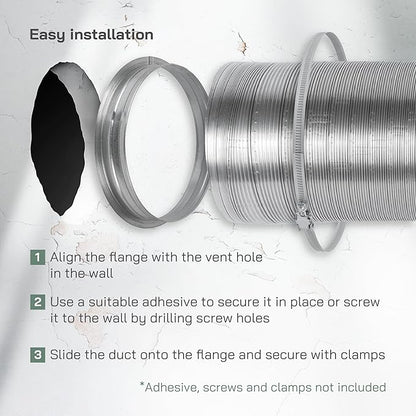 Vent Systems 8" Inch Metal Duct Connector Flange – Galvanized Steel Male-Fit - Image 4