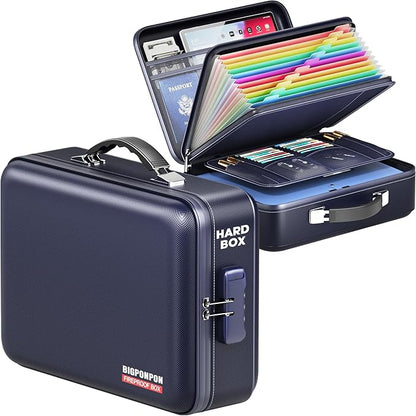 Fireproof Document Box, Hard Case Highly Flame-Resistant Fire Proof Waterproof by BigPonPon