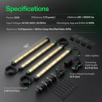 VIVOSUN Lumaray LED Grow Light Bars 16”, Full Spectrum Side Lighting - Image 8