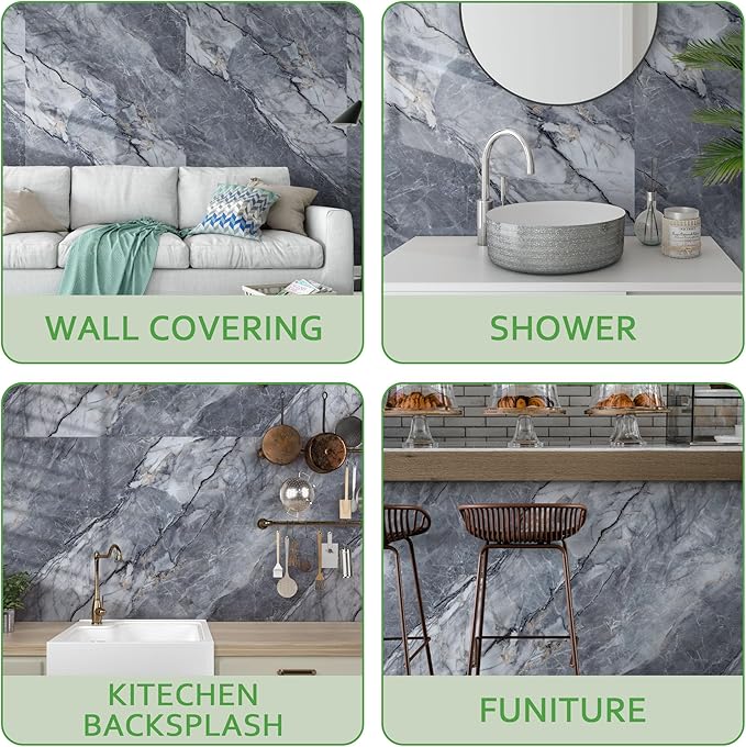 Marble Peel and Stick Waterproof Wall Paneling, Covers 38.75 Sq. Ft. - Image 5
