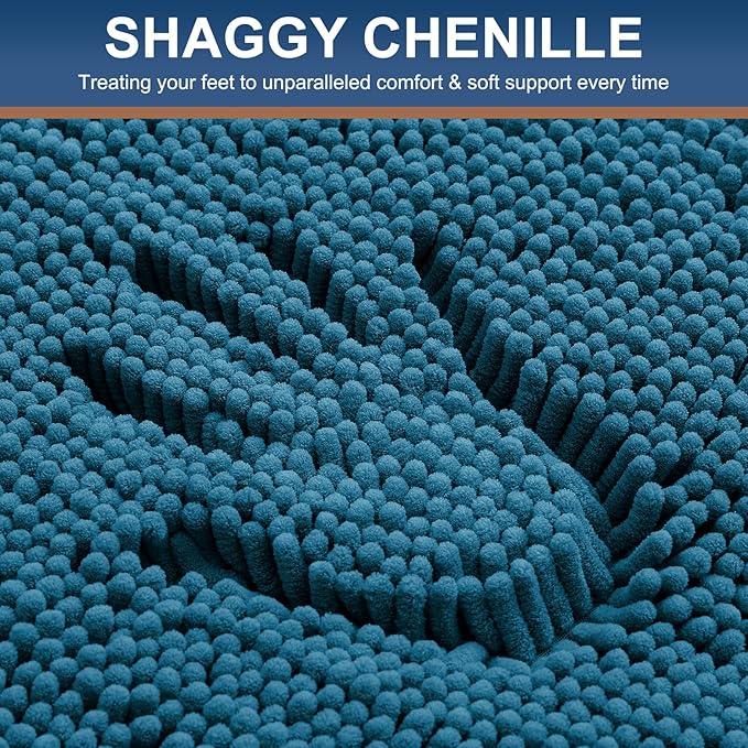 Smiry Luxury Chenille Toilet Rugs U-Shaped 20x20, Soft Absorbent Non-Slip - Image 3
