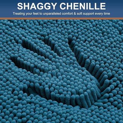 Smiry Luxury Chenille Bathroom Rugs 34x21, Extra Soft and Absorbent Shaggy Bath - Image 3