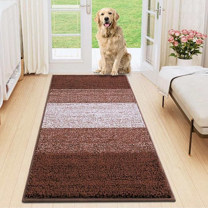 Smiry Dog Door Mat for Muddy Paws, Absorbs Moisture and Dirt, Low-Profile by Smiry