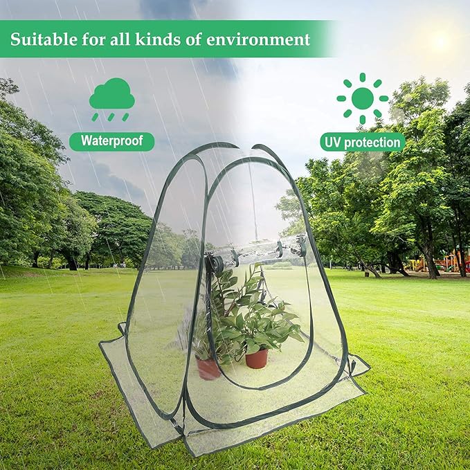 Pop up Greenhouse Cover, Transparent PVC Mini Small Grow Plant House Tent - Image 5