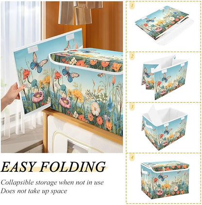 xigua Colorful Flower Pattern Storage Bins - Image 4