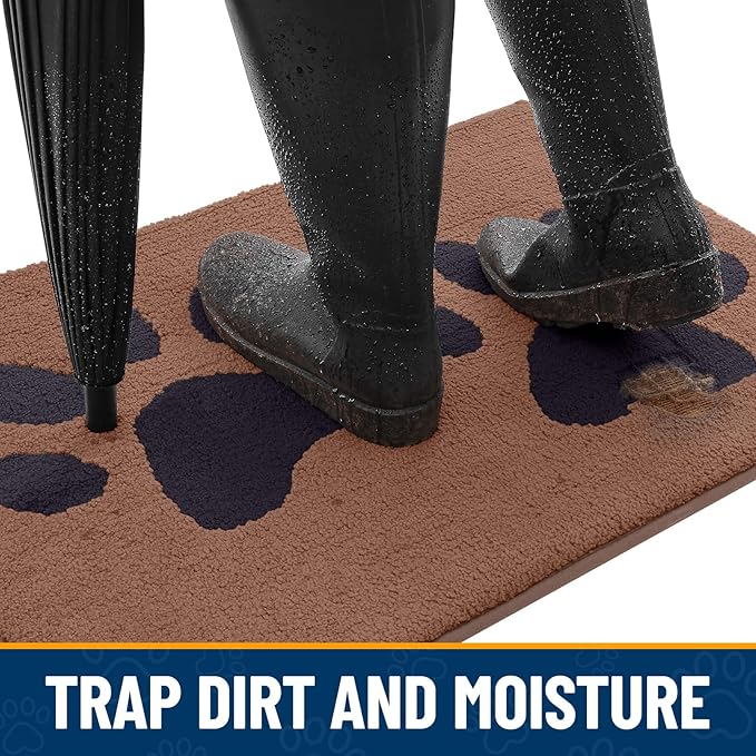 Smiry Dog Door Mat for Muddy Paws, Absorbs Moisture and Dirt, Low-Profile - Image 2