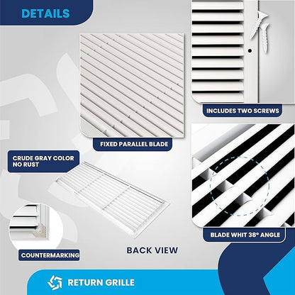36x12 Inch Air Return Vent Cover Decorative – Premium Aluminum AC Vent Cover - Image 2