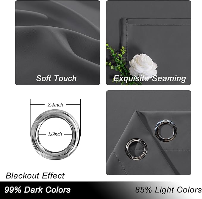 Hiasan Patio Sliding Door Blackout Curtains-12.5ft Wide x 8ft Tall, Grommet - Image 2