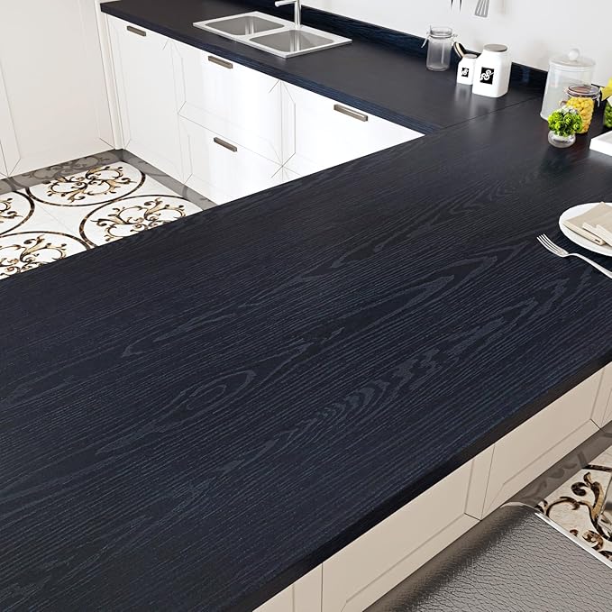 WESTICK Dark Blue Wood Grain Contact Paper by WESTICK
