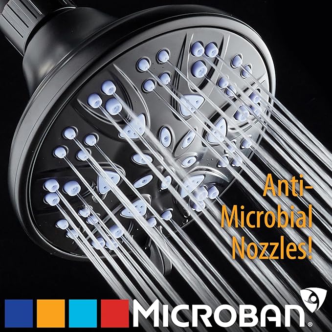 AquaDance Antimicrobial – Anti-Clog High-Pressure 6-Setting Shower Head - Image 2