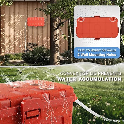 Flemoon Medium Outdoor Electrical Box, IP54 Waterproof Extension Cord Cover w/6 - Image 6