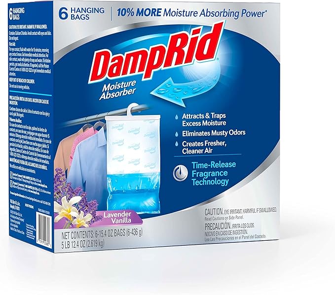 DampRid Lavender Vanilla Hanging Moisture Absorber, 15.4 oz., 6 Pack* & Fresh - Image 2