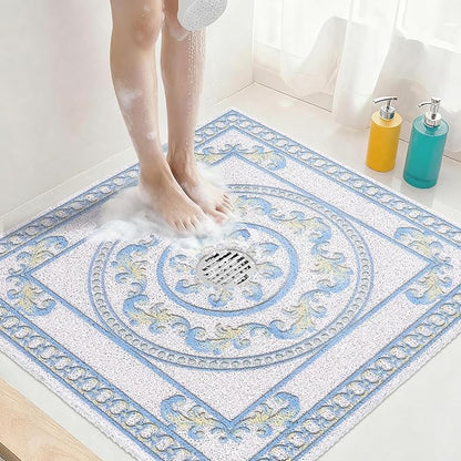 Square Shower Mat Non Slip: 32x32 Inch Extra Large Shower Mats by KAZOLEN